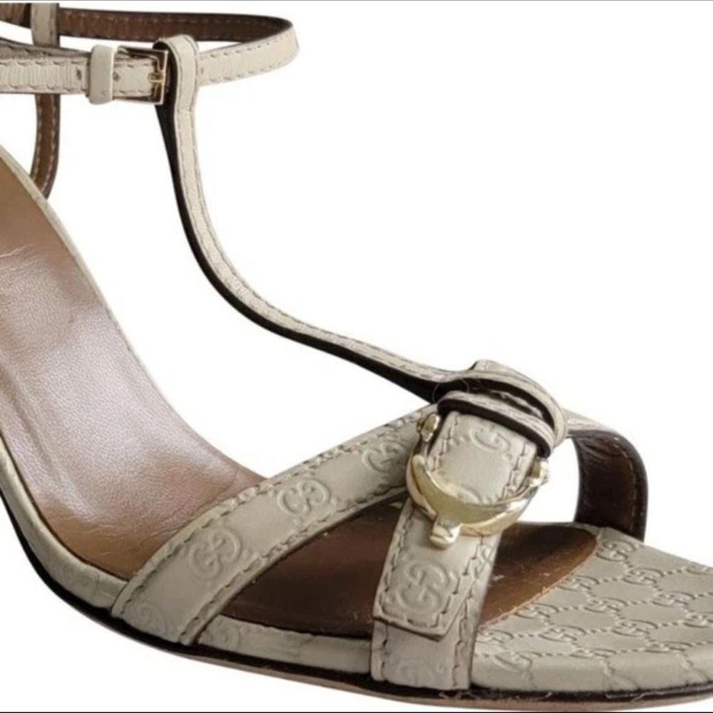 Gucci Women's Beige Heeled Sandals - Picture 2 of 5